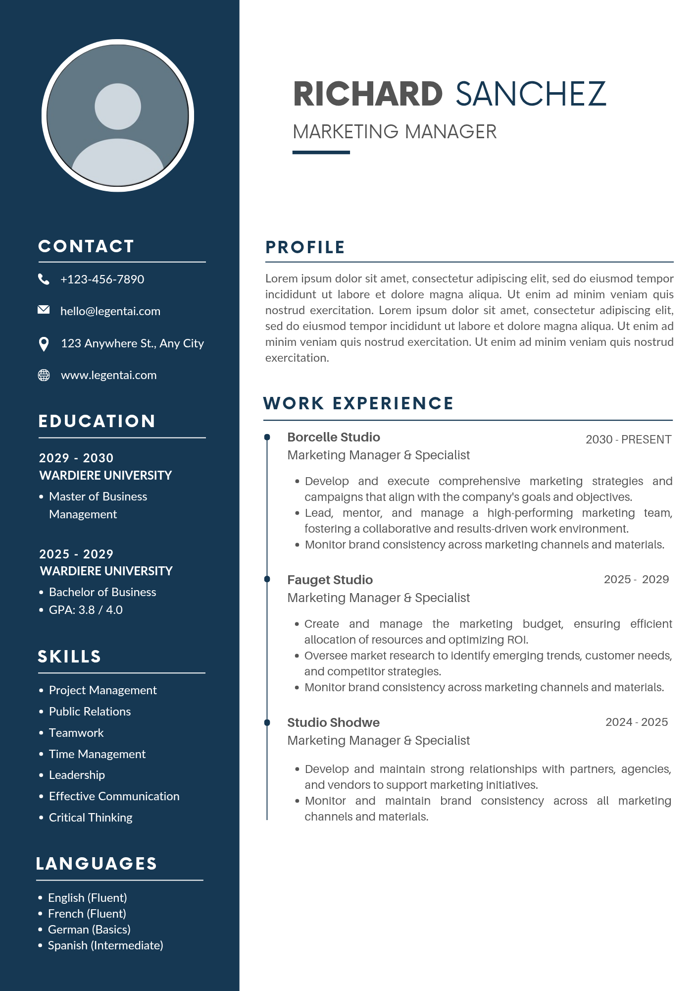 Executive template preview