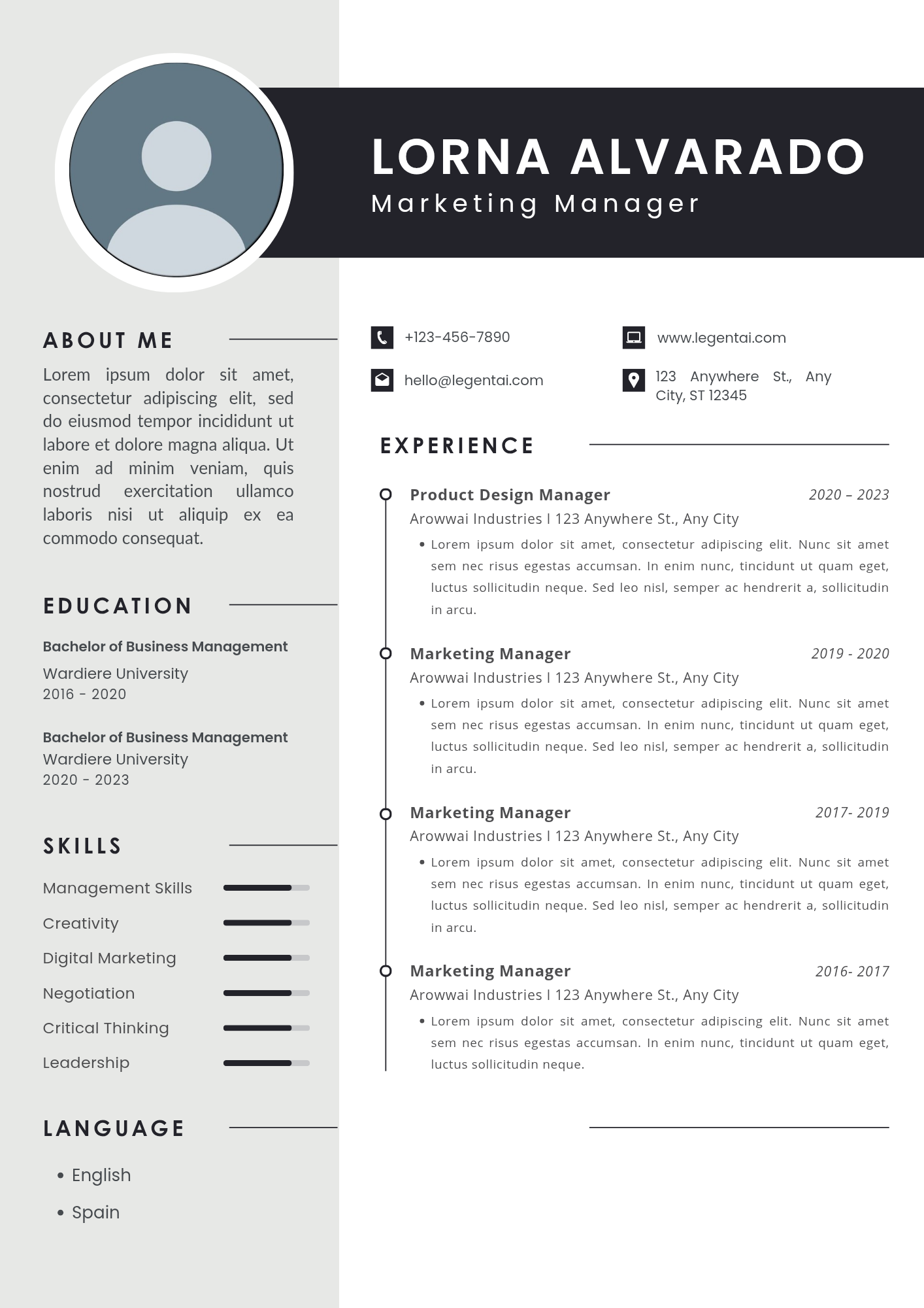 Spark template preview
